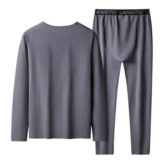 【德绒保暖】【新款DSF】大依优型大码男装直条纹德绒保暖套装内衣弹力舒适保暖秋衣秋裤 商品图2