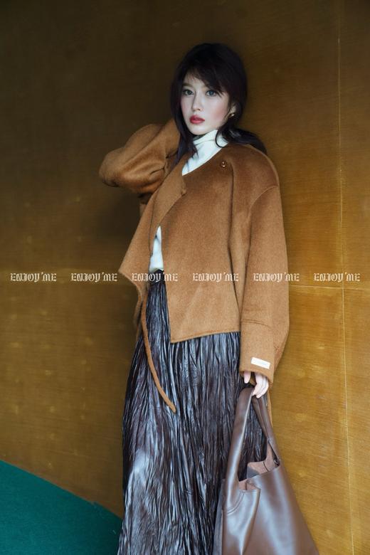 【门店同款】ENJOY冬季柔韧与共甜樱派对绑带短大衣 159496520 商品图6