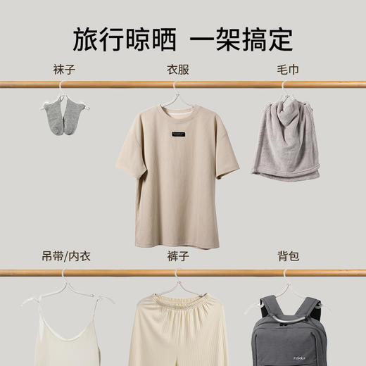 FaSoLa便携式旅游旅行衣服家用学生宿舍用必备夹子架子神器挂衣折叠衣架 商品图4
