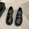 【限时秒杀】西遇低跟乐福鞋女新款简约法式一脚蹬小皮鞋通勤黑色单鞋P0047511 商品缩略图4