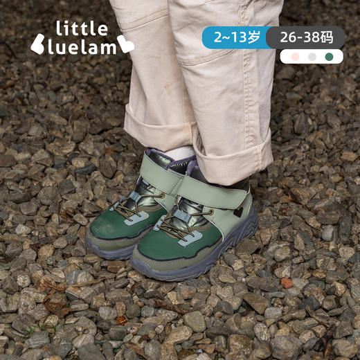 【26-38码】小蓝羊2024秋冬新款儿童加绒高帮运动鞋——中大童户外防滑保暖二棉鞋【驯鹿徒步靴】 商品图5