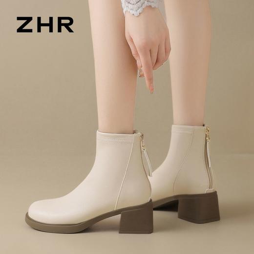 ZHR则则时装百搭短靴女2024秋冬新款英伦风马丁靴气质显高瘦瘦靴 商品图8