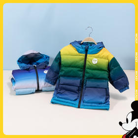 迪士尼冬季男童羽绒外套连帽防风上衣中大童保暖中长款羽绒服224DS0708