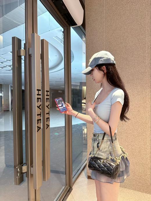 SAINT LAURENT圣罗兰 YSL 金标Logo链条 皮革 圆筒包腋下包单肩包 迷你 女款（CB） 商品图3