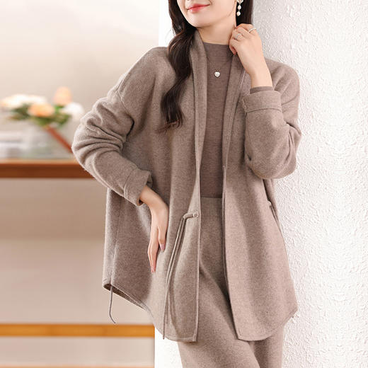 纤束马丝光纯羊毛一粒扣开衫 JN-2407 商品图7