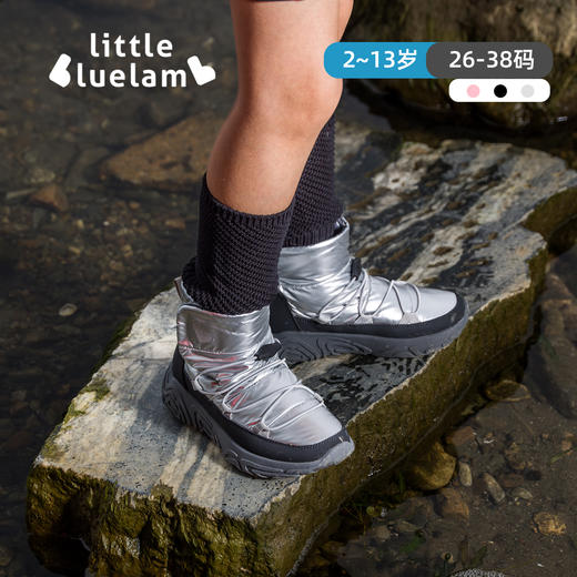 【26-38码】小蓝羊24冬新款儿童超轻棉鞋——【防水徒步靴】中大童加绒防滑防泼水布面户外保暖靴 商品图5