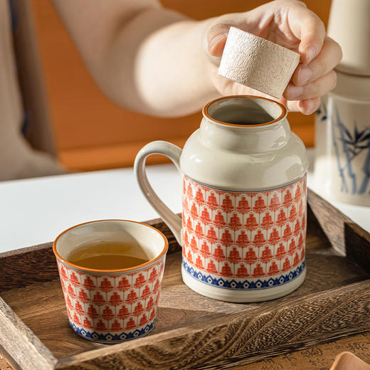 摩登主妇陶瓷泡茶杯家用焖茶壶一人用小暖壶办公室暖水壶水杯茶具 商品图3