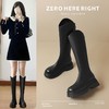 优选丨ZHR则则不过膝长筒靴女春季新款显瘦高筒靴V口长靴厚底骑士靴 商品缩略图0