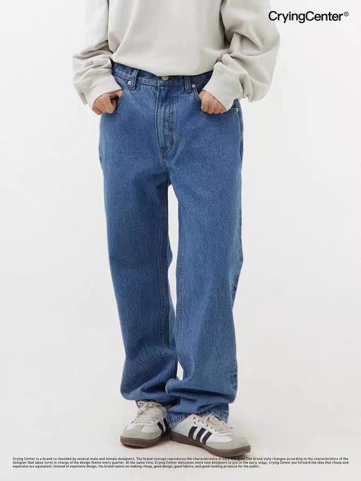CryingCenter 校园直筒窄身牛仔裤 哭喊中心 商品图2