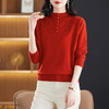 CC-17-2212半高领打底衫女2024新款秋冬减龄内搭羊毛针织衫上衣女装秋冬毛衣 商品缩略图3