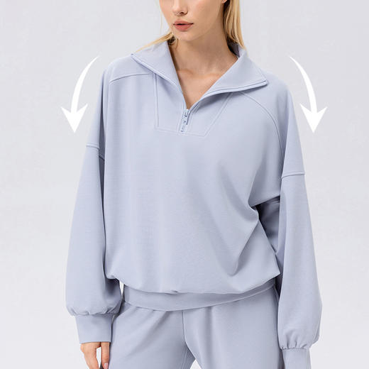 跃牌【欲动春风】系列 欧美秋冬运动卫衣女半拉链健身长袖42550（此款为欧码） 商品图3