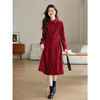 【专属特价】熙世界复古港风红色连衣裙秋冬2025新款正式场合气质法式衬衫裙 商品缩略图2