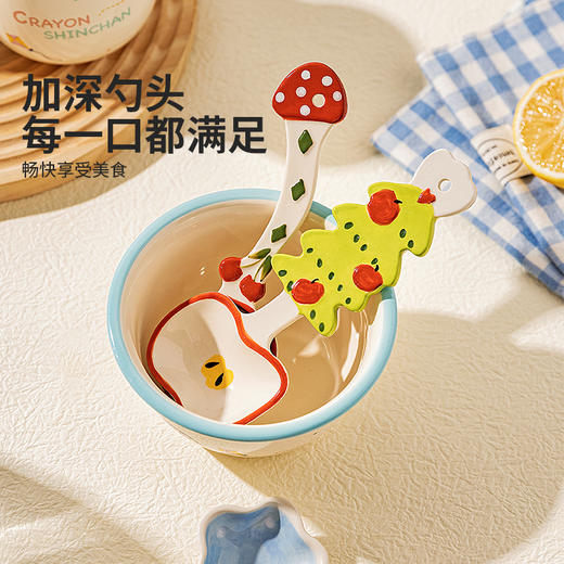 摩登主妇可爱陶瓷勺子长柄高颜值卡通汤勺家用创意喝汤小调羹汤匙 商品图2