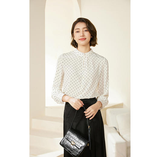 乔万尼衬衫女上衣新款复古波点法式设计EM3C422 商品图1