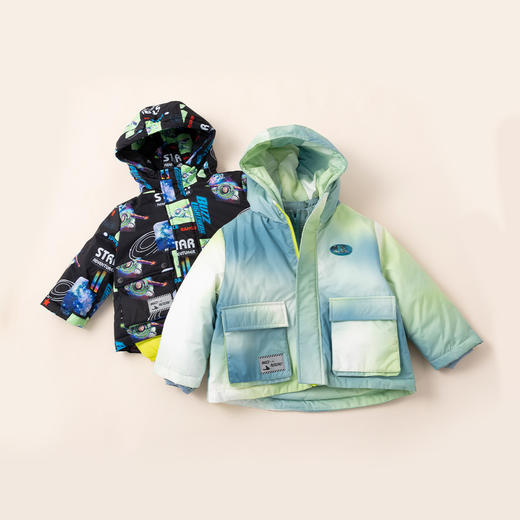 迪士尼秋冬新品男童厚实保暖棉服外套内搭羽绒内胆羽绒套装224DT0176 商品图2