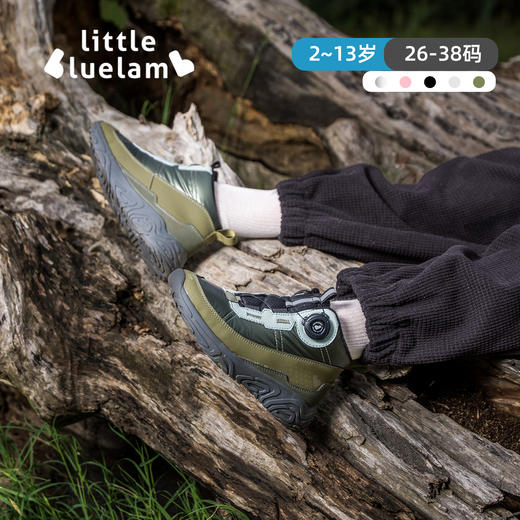【26-38码】小蓝羊2024冬季新款儿童户外保暖靴——防滑防泼水运动短靴免系带童鞋【侧旋钮徒步靴】 商品图6