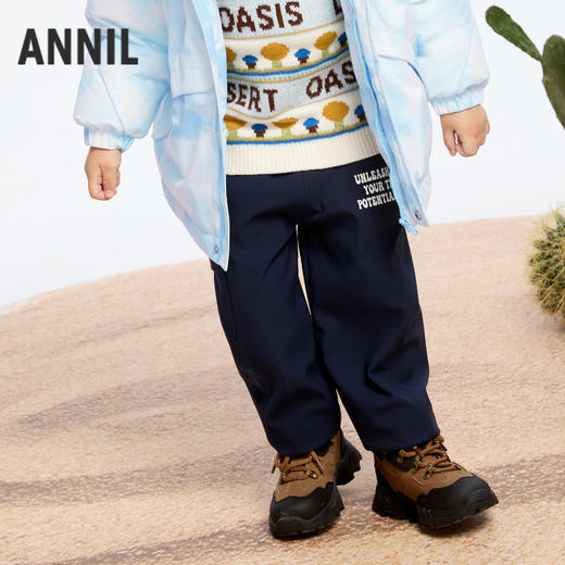 男童复合绒软壳夹裤冬季新款安奈儿童装实体店同款XB446830 商品图2