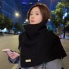 【韩国东大门开叉高领披肩】秋冬 韩版毛线针织围脖套女 保暖套头围巾  商品缩略图9