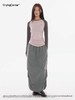 CryingCenter 卡其灰橡筋腰抽绳空气工装长半裙 哭喊中心 商品缩略图1