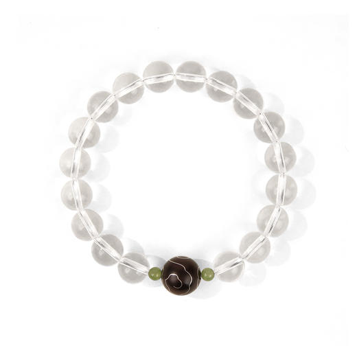 珠事吉祥  原创精品8mm黄水晶10mm白水晶吉祥手串 商品图0