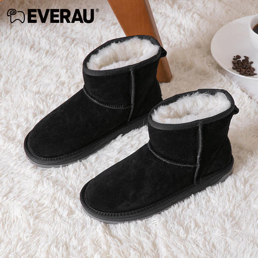 EVERAU男女同款迷你短筒经典麂皮绒雪地靴EA3132 商品图8
