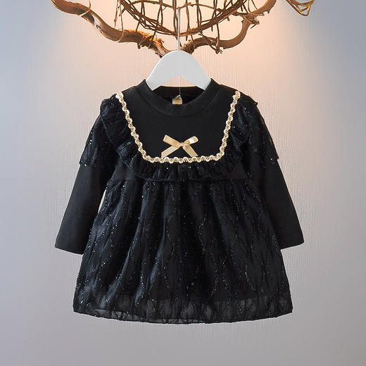 【泡泡袖裙子超仙，童趣设计，让小公主们更可爱自信】女宝宝公主礼服裙 女童秋季连衣裙 儿童新款洋气泡泡袖裙子-QQ 商品图1