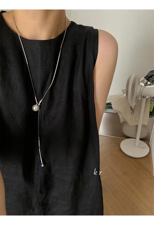 灵魂高冷珍珠蛇骨链韩国出口珍珠毛衣链可调毛衣链 商品图4