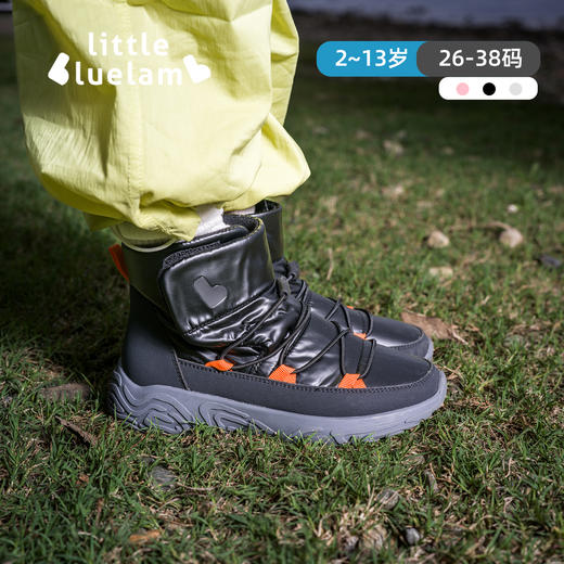 【26-38码】小蓝羊24冬新款儿童超轻棉鞋——【防水徒步靴】中大童加绒防滑防泼水布面户外保暖靴 商品图7