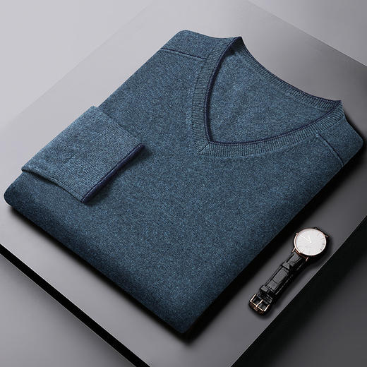 【100%羊毛】【新款DDS】大依优型大码男装羊毛衫V领毛衣针织衫休闲加肥加大男士胖子大码内搭上衣 商品图9