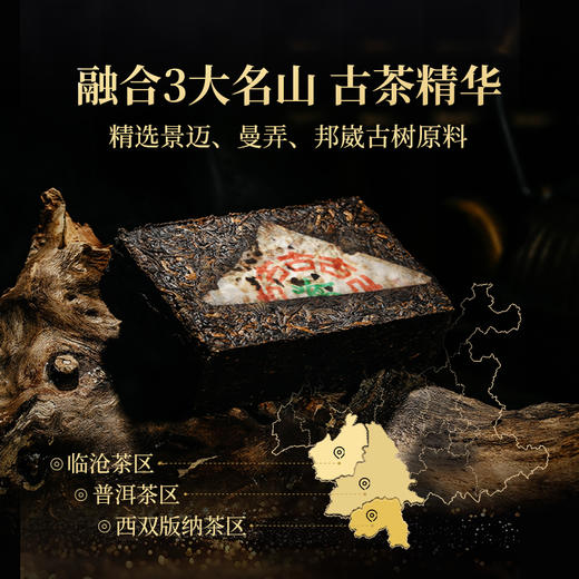 澜沧古茶2009年第1代乌金普洱熟茶名山古树熟普砖茶125g 商品图3