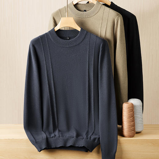 【羊毛】【新款DPF】大依优型大码毛衣针织衫毛衫休闲加肥加大男士胖子大码内搭上衣打底衫 商品图0