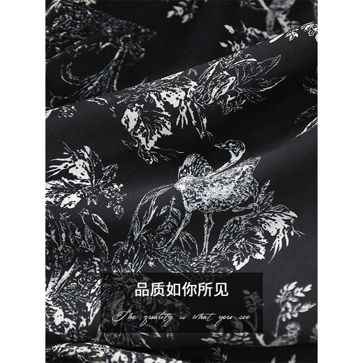 COCOBELLA立体荷叶领印花气质衬衫女秋V领内搭雪纺衫SR3039B 商品图4