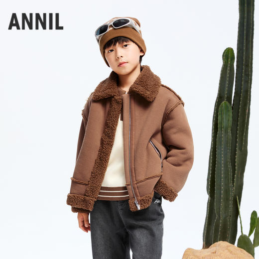 【实体店同款】男女童复合绒御寒外套冬季新款安奈儿童装AM445774 商品图0