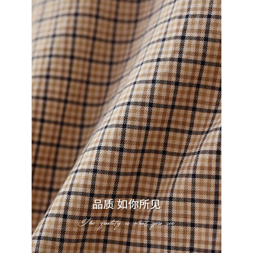 COCOBELLA重工对丝格纹通勤衬衫女高知学院风纯棉衬衣SR7049 商品图4