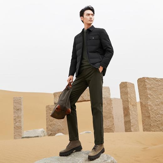 【白鸭绒】柒牌翻领羽绒服男冬季新款商务休闲中年干部服保暖外套	127E70590 商品图3