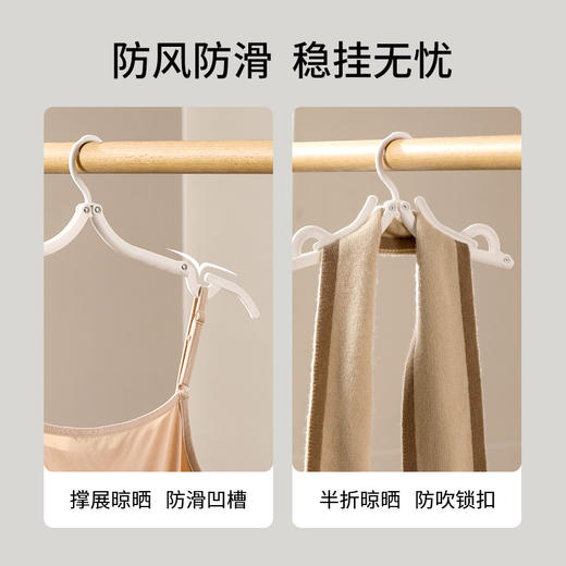 FaSoLa便携式旅游旅行衣服家用学生宿舍用必备夹子架子神器挂衣折叠衣架 商品图3