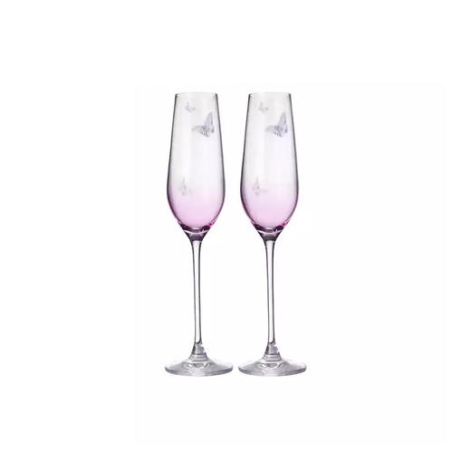 RoyalAlbert 皇家阿尔伯特Miranda联名水晶玻璃酒杯香槟杯礼盒一对 商品图0