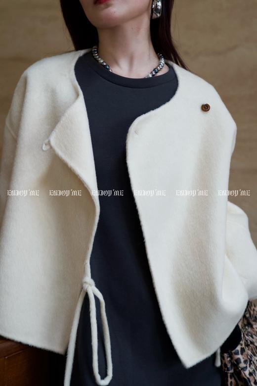 【门店同款】ENJOY冬季柔韧与共甜樱派对绑带短大衣 159496520 商品图3