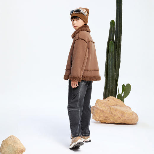 【实体店同款】男女童复合绒御寒外套冬季新款安奈儿童装AM445774 商品图5