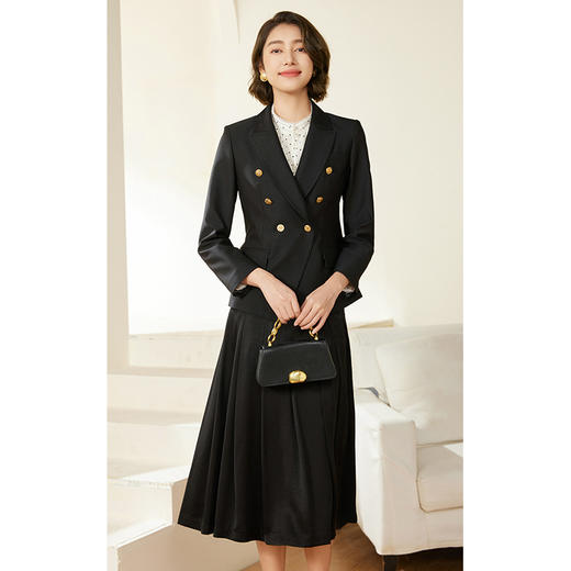 乔万尼西装外套女新款春秋款气质黑色西服EM3B429 商品图1