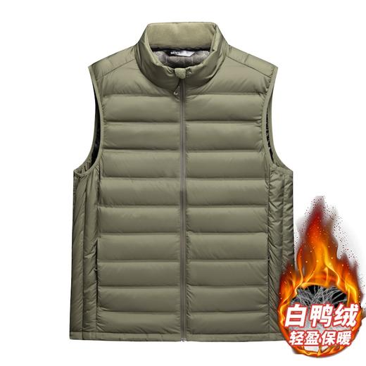 【羽绒】【新款DK】大依优型大码男装立领羽绒马甲简约休闲宽松外套男坎肩背心上衣保暖 商品图8
