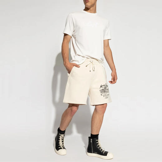 EMPORIO ARMANI 阿玛尼 男士斜体徽标刺绣 ASV 棉质轻质针织圆领短袖T恤 白色 6D1TQ8 1JOCZ 0101 商品图3