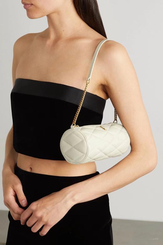 SAINT LAURENT圣罗兰 YSL 金标Logo链条 皮革 圆筒包腋下包单肩包 迷你 女款（CB） 商品图6