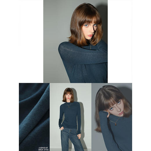 COCOBELLA[72支3股100%水溶羊毛]细腻针织衫打底毛衣MZ3117 商品图2