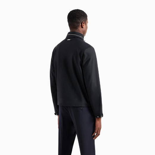 【一】EMPORIO ARMANI 阿玛尼 男士带可拆卸风帽的全拉链尼龙夹克外套 黑色 8N1BD2 1NZAZ 0999 商品图2