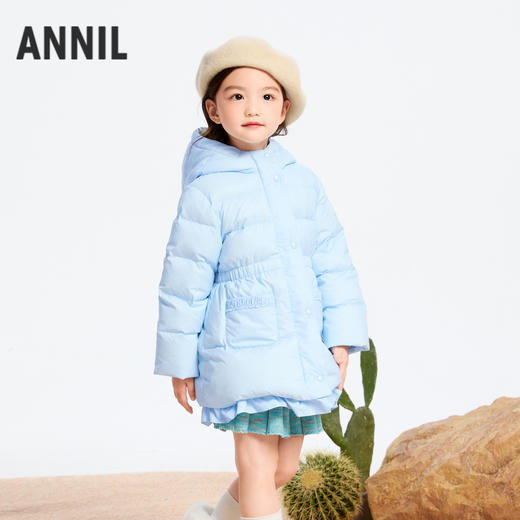 【轻暖0~10℃】女童甜趣中长款羽绒外套冬季新款安奈儿童装实体店同款XG445748 商品图0