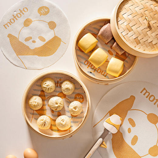摩登主妇mototo熊猫硅胶蒸笼垫蒸笼纸食品级纸垫子蒸馒头包子垫布 商品图0