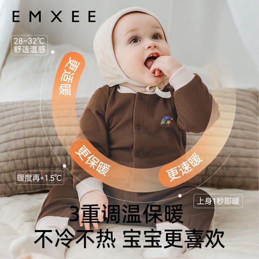 【宝宝服饰】嫚熙羊毛发热德绒婴儿连体衣新生儿宝宝爬服哈衣秋冬加厚保暖衣服 商品图4