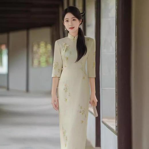 秋冬改良长款国风年轻日常气质修身新中式旗袍ZA234 商品图3