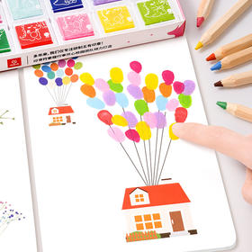 儿童手指画填色画画图册幼儿园手掌点画玩具印泥绘画工具颜料无毒